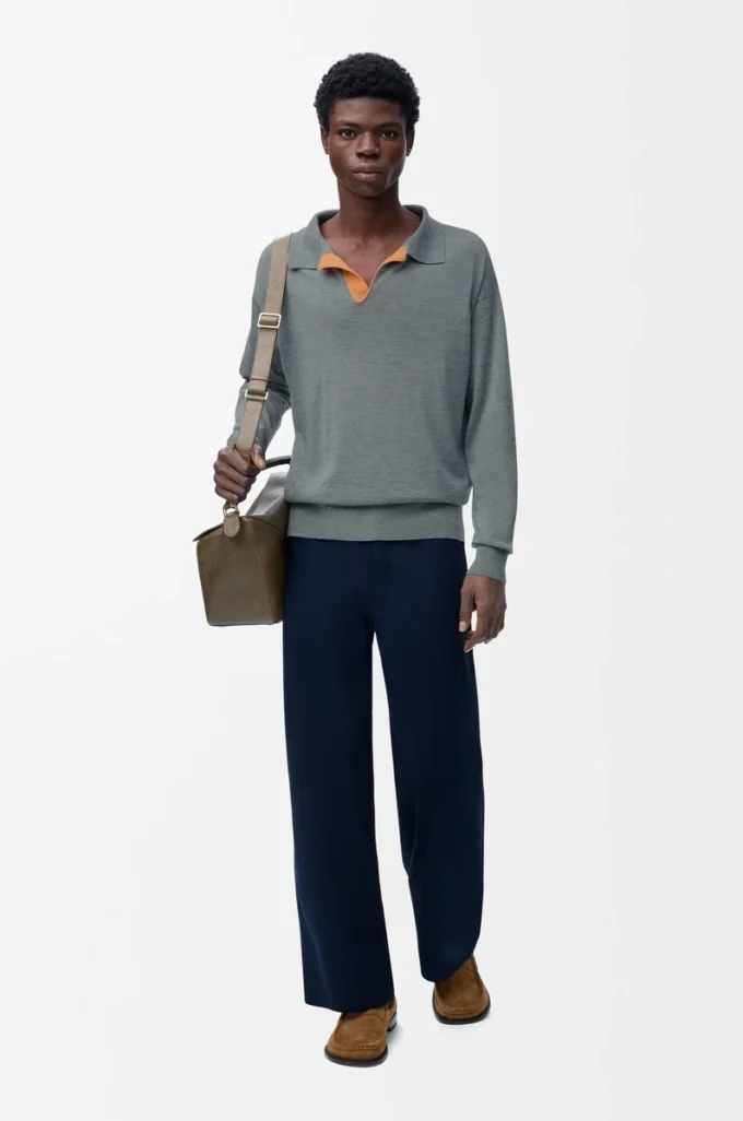 Polo sweater in wool Grey Polo sweater in wool Grey