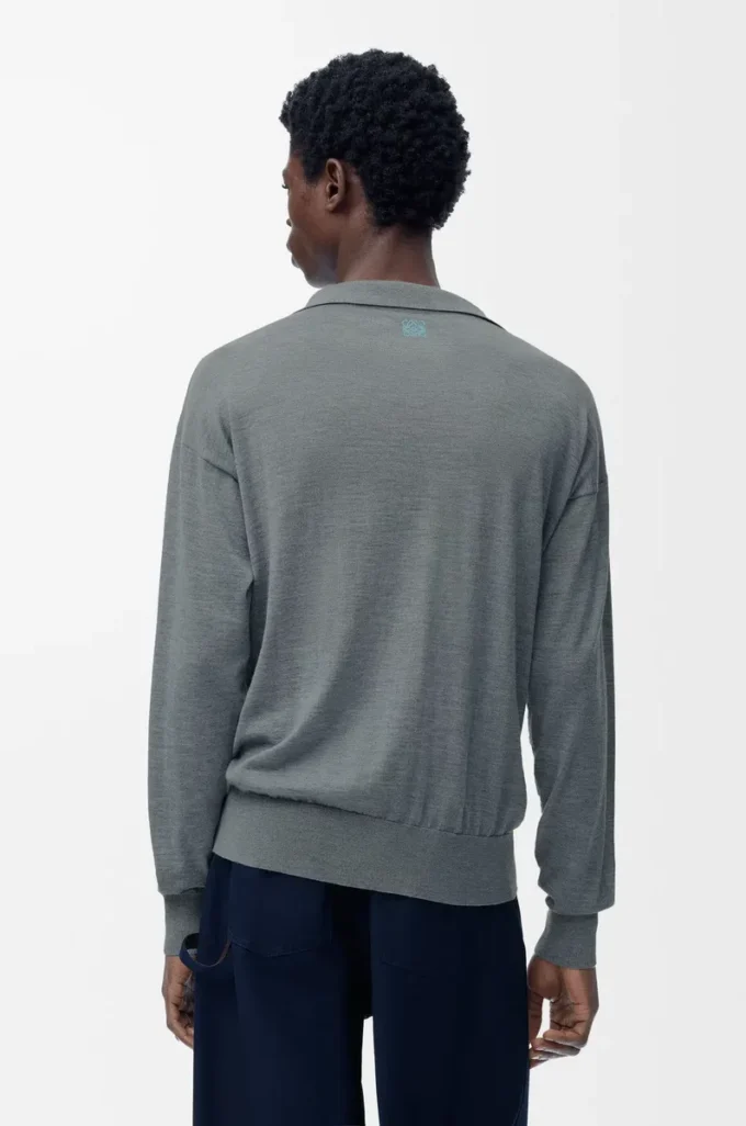 Polo sweater in wool Grey Polo sweater in wool Grey