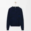 Polo sweater in wool Navy/Black