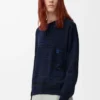 Polo sweater in wool Navy/Black