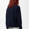 Polo sweater in wool Navy/Black