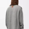 Polo sweatshirt in cotton and cashmere Lead Grey