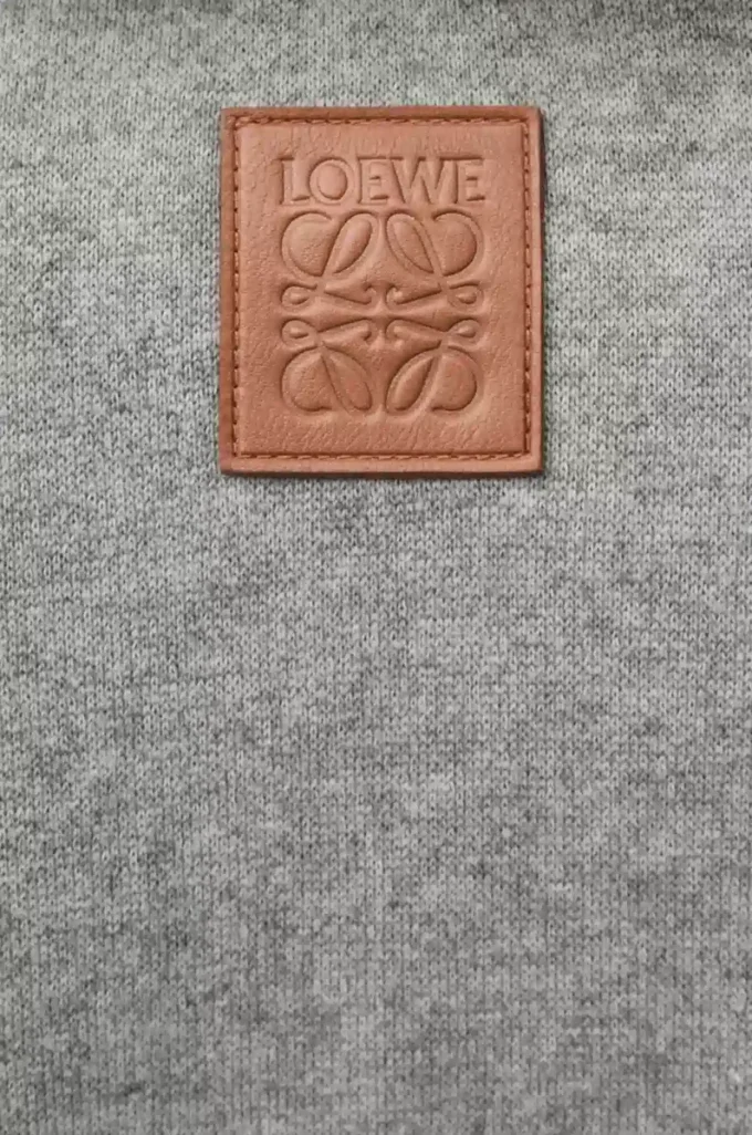 Polo sweatshirt in cotton and cashmere Lead Grey