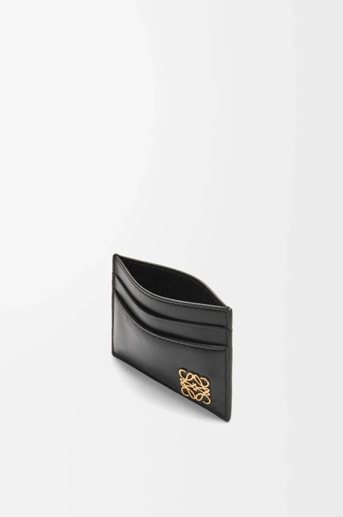Puffer Anagram plain cardholder in shiny nappa calfskin Black Puffer Anagram plain cardholder in shiny nappa calfskin Black