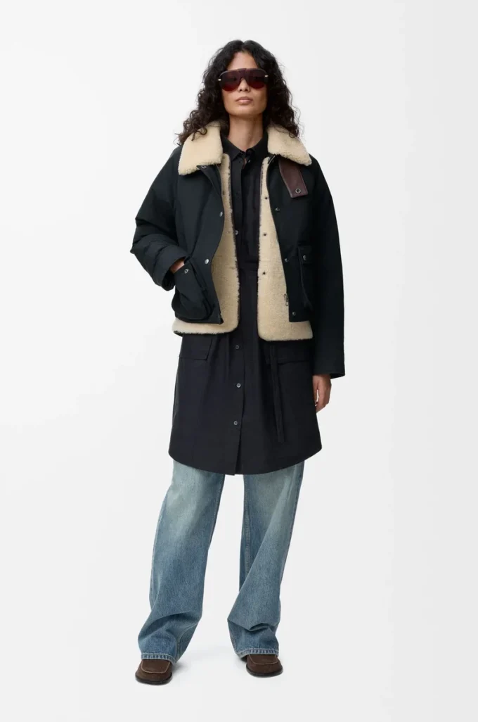 Puffer in shearling and cotton blend Black Puffer in shearling and cotton blend Black