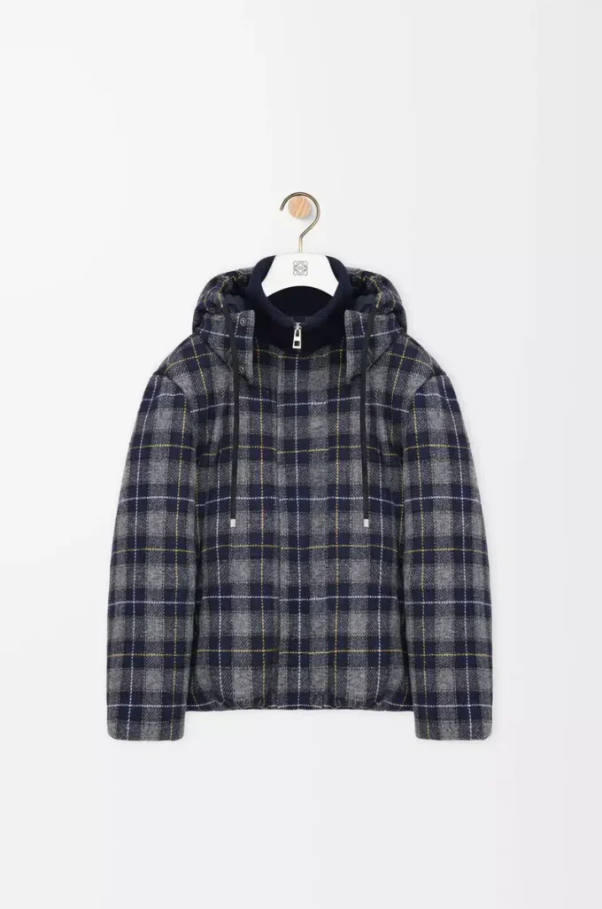Puffer jacket in wool Dark Navy Blue Puffer jacket in wool Dark Navy Blue
