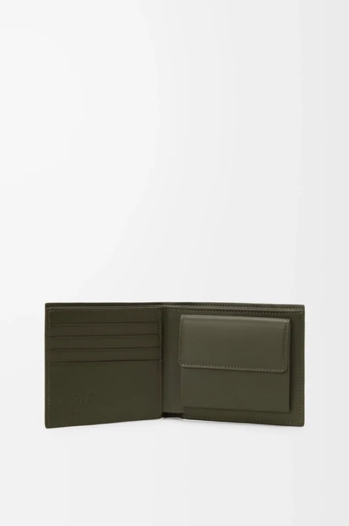 Puzzle bifold coin wallet in classic calfskin Dark Khaki Puzzle bifold coin wallet in classic calfskin Dark Khaki