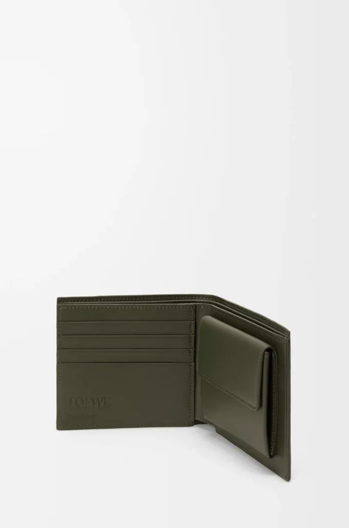 Puzzle bifold coin wallet in classic calfskin Dark Khaki Puzzle bifold coin wallet in classic calfskin Dark Khaki