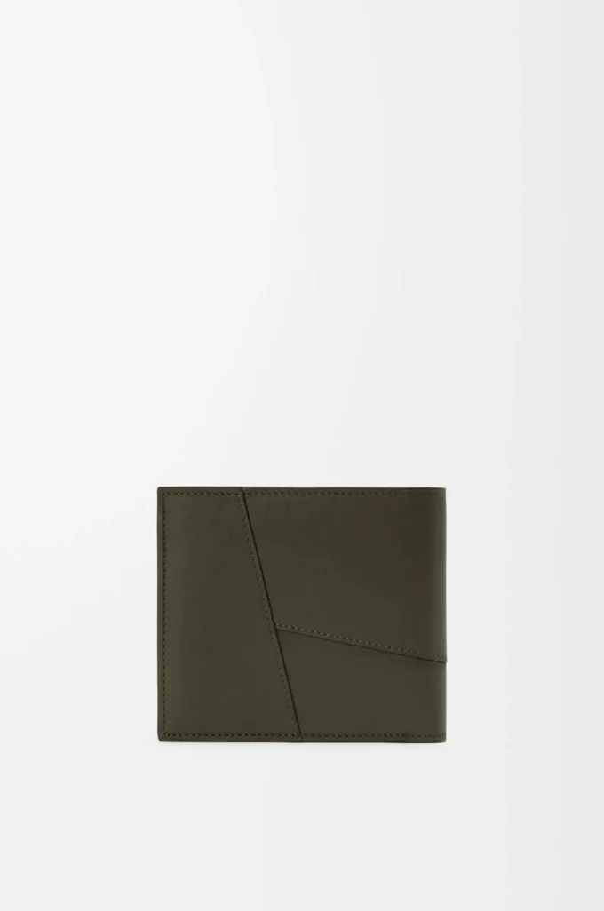 Puzzle bifold coin wallet in classic calfskin Dark Khaki Puzzle bifold coin wallet in classic calfskin Dark Khaki