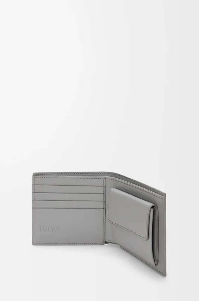 Puzzle bifold coin wallet in classic calfskin Winter Brown/Ash Grey Puzzle bifold coin wallet in classic calfskin Winter Brown/Ash Grey