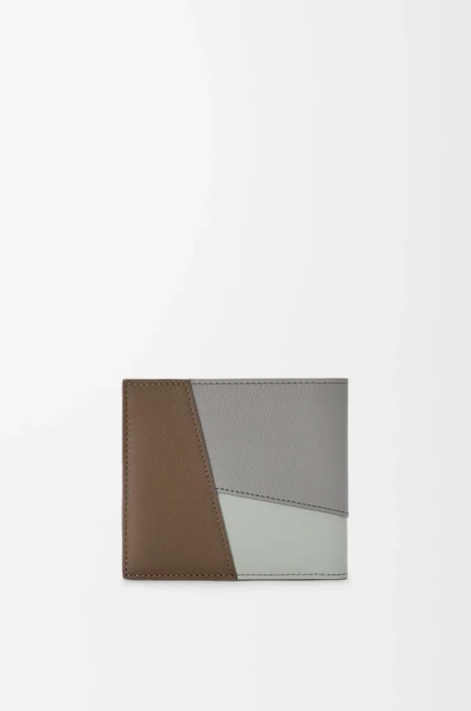 Puzzle bifold coin wallet in classic calfskin Winter Brown/Ash Grey Puzzle bifold coin wallet in classic calfskin Winter Brown/Ash Grey