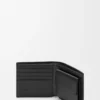 Puzzle bifold coin wallet in supple grained calfskin Black