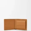 Puzzle bifold coin wallet in supple grained calfskin Light Canyon Brown