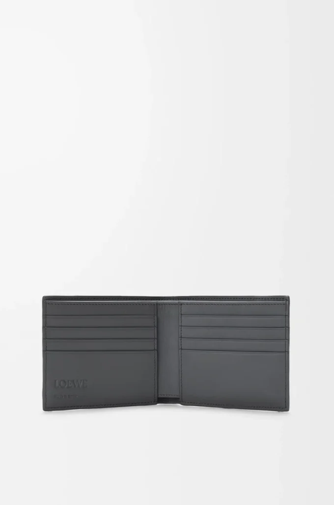 Puzzle bifold wallet in classic calfskin Asphalt Grey/Storm Blue Puzzle bifold wallet in classic calfskin Asphalt Grey/Storm Blue