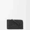 Puzzle coin cardholder in supple grained calfskin Black