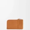 Puzzle coin cardholder in supple grained calfskin Light Canyon Brown