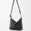 Puzzle Fold pouch in shiny nappa calfskin Black