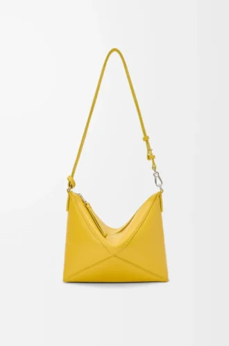 Puzzle Fold pouch in shiny nappa calfskin Dandelion
