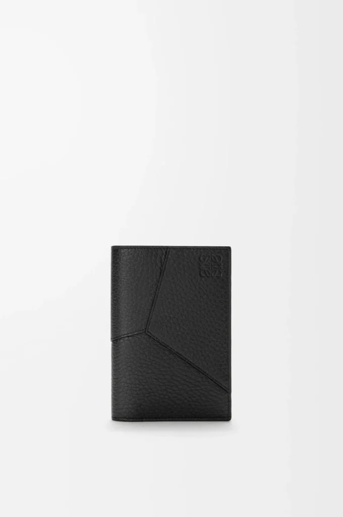 Puzzle passport cover in supple grained calfskin Black Puzzle passport cover in supple grained calfskin Black