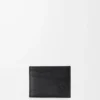 Puzzle plain cardholder in supple grained calfskin Black