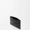Puzzle plain cardholder in supple grained calfskin Black