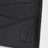Puzzle plain cardholder in supple grained calfskin Black