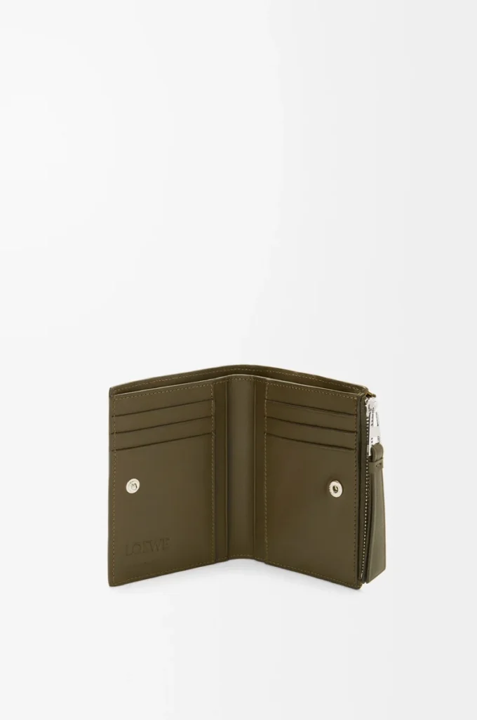Puzzle slim compact wallet in classic calfskin Dark Khaki Puzzle slim compact wallet in classic calfskin Dark Khaki