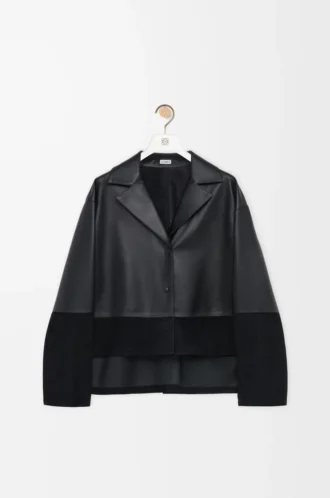 Pyjama blouse in nappa lambskin Black
