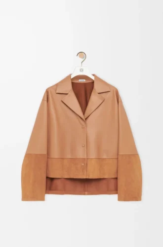 Pyjama blouse in nappa lambskin Toffee Pyjama blouse in nappa lambskin Toffee