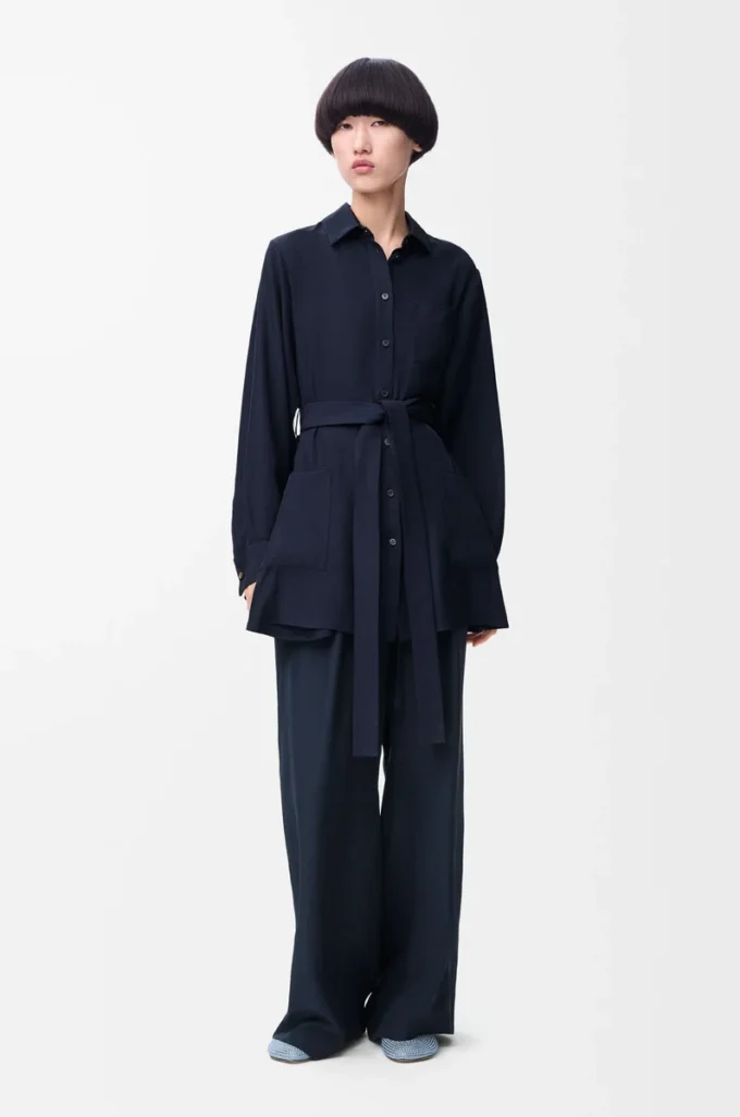 Pyjama trousers in silk Navy Blue Pyjama trousers in silk Navy Blue