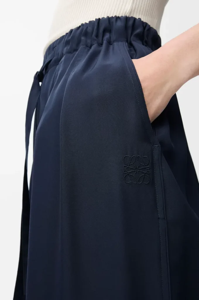 Pyjama trousers in silk Navy Blue Pyjama trousers in silk Navy Blue