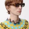 Rectangular Slim sunglasses Havana