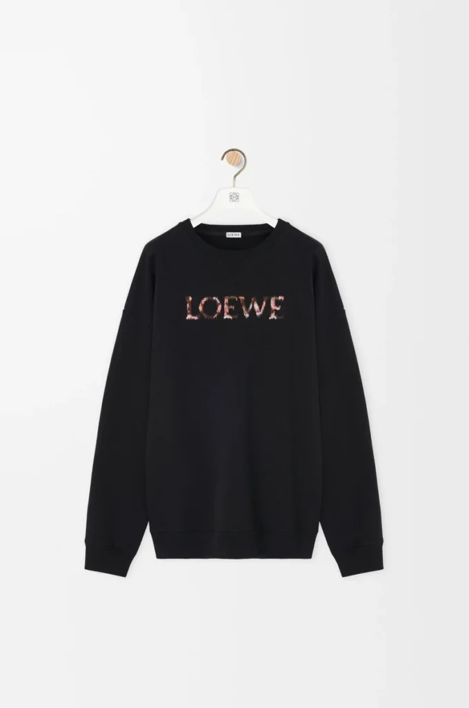 Regular fit sweatshirt in cotton Black