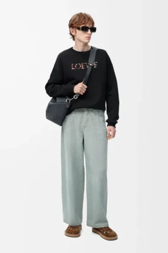 Regular fit sweatshirt in cotton Black