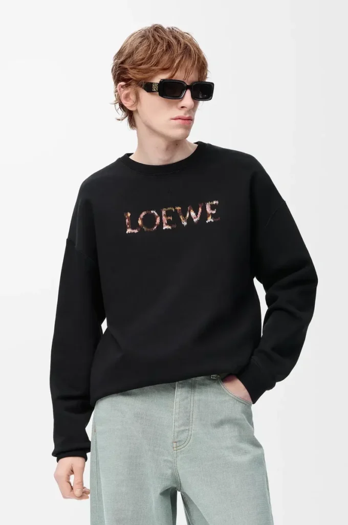 Regular fit sweatshirt in cotton Black