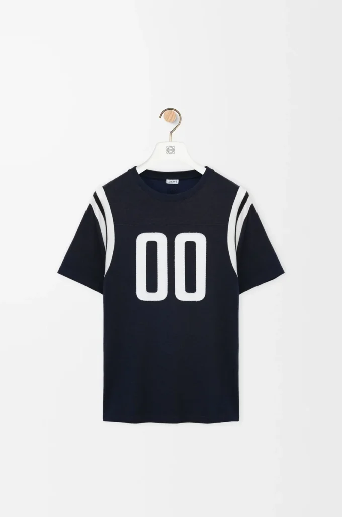 Regular fit T-shirt in cotton and viscose Dark Navy