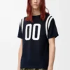 Regular fit T-shirt in cotton and viscose Dark Navy