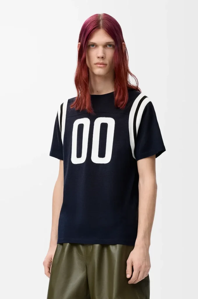 Regular fit T-shirt in cotton and viscose Dark Navy