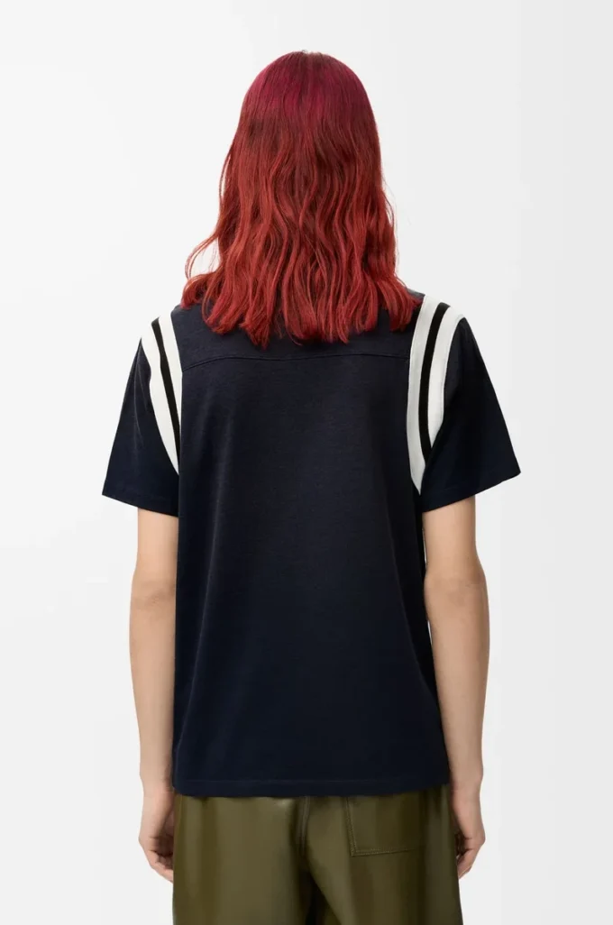 Regular fit T-shirt in cotton and viscose Dark Navy