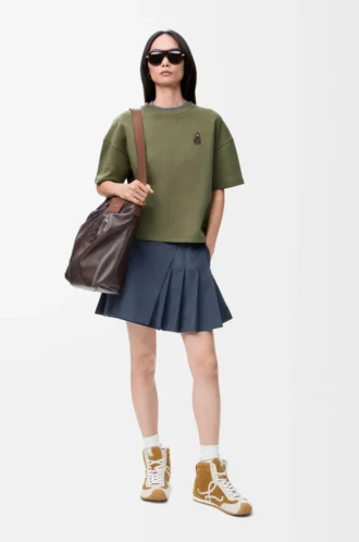 Regular fit T-shirt in cotton blend Khaki Green Regular fit T-shirt in cotton blend Khaki Green