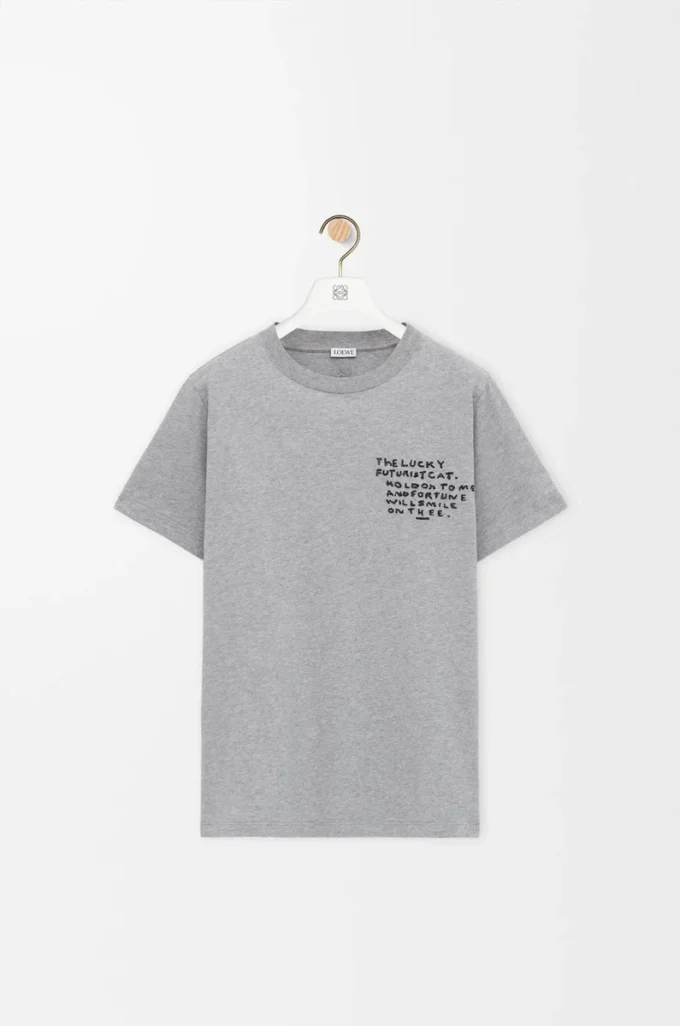 Regular fit T-shirt in cotton Grey Melange Regular fit T-shirt in cotton Grey Melange
