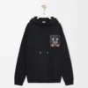 Relaxed fit hoodie in cotton Black