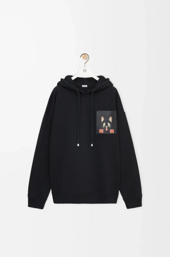 Relaxed fit hoodie in cotton Black