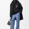 Relaxed fit hoodie in cotton Black