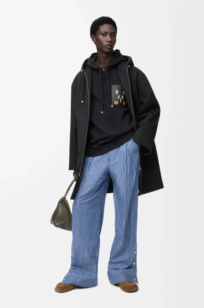 Relaxed fit hoodie in cotton Black