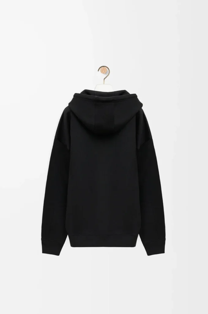 Relaxed fit hoodie in cotton Black