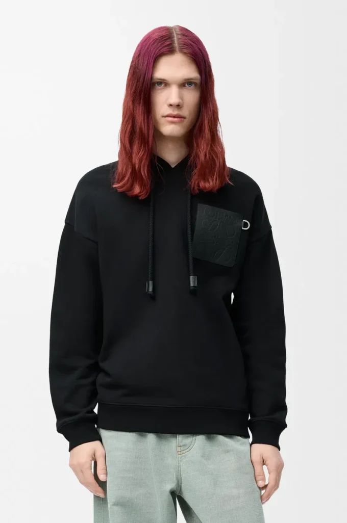 Relaxed fit hoodie in cotton Black