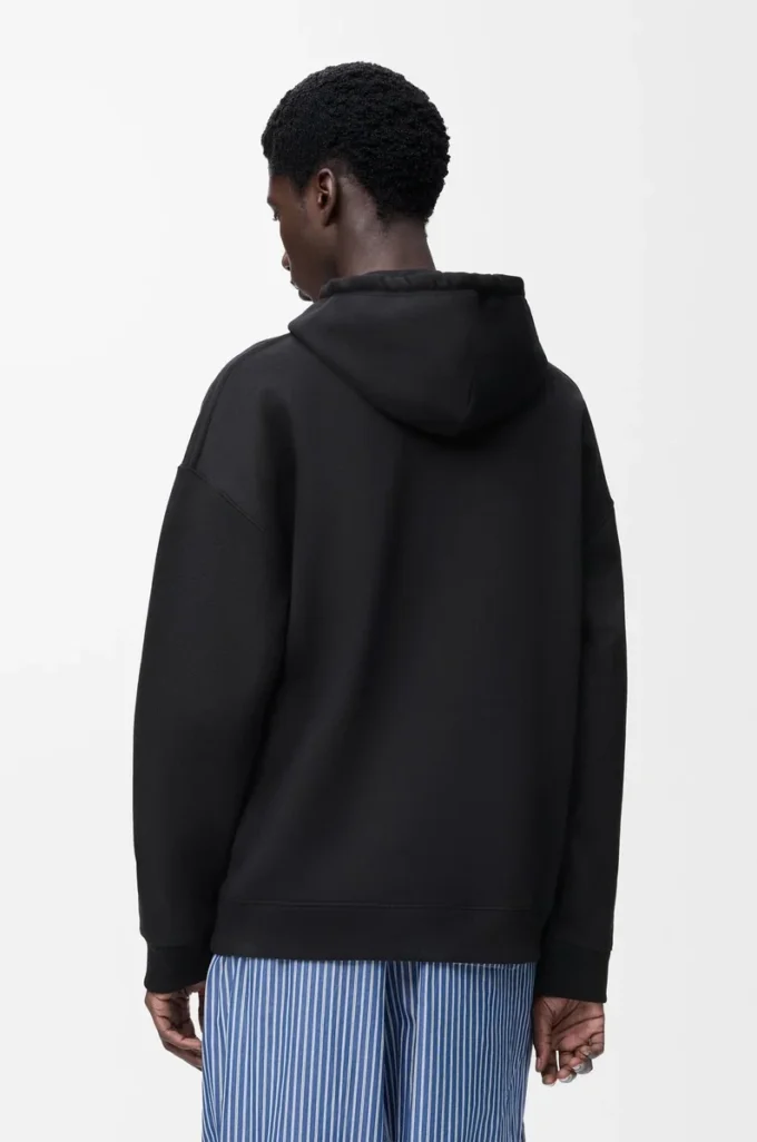 Relaxed fit hoodie in cotton Black