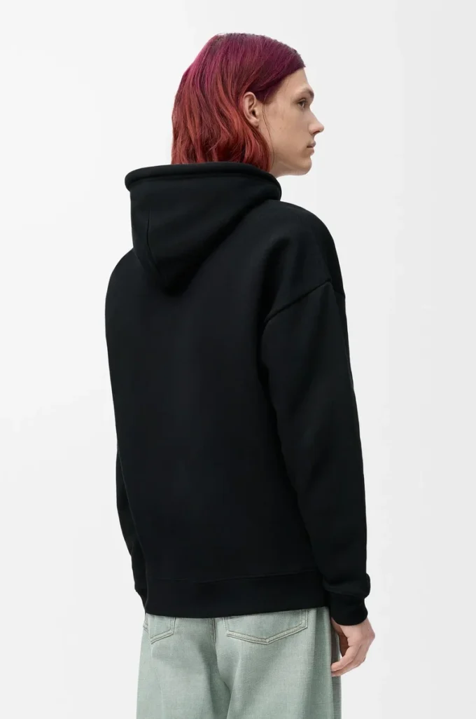 Relaxed fit hoodie in cotton Black