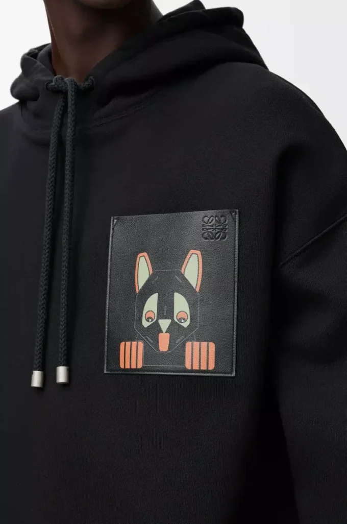 Relaxed fit hoodie in cotton Black